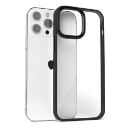 Crystal Clear Back Cover iPhone 16 Pro Max Case with Black Frame